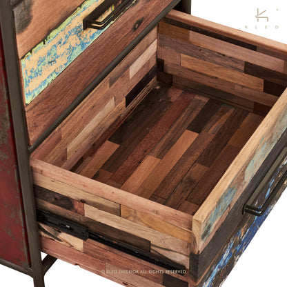 Modern Rustic Salvaged Wood Furniture Chest or Dresser, 3 Drawers - KLEO Collection - Impact Imports