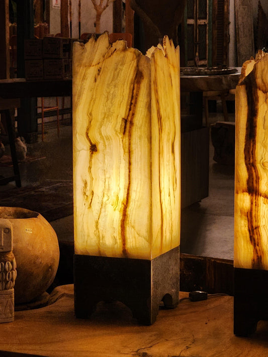 Natural Onyx Stone Lamp - OL2 - Impact Imports