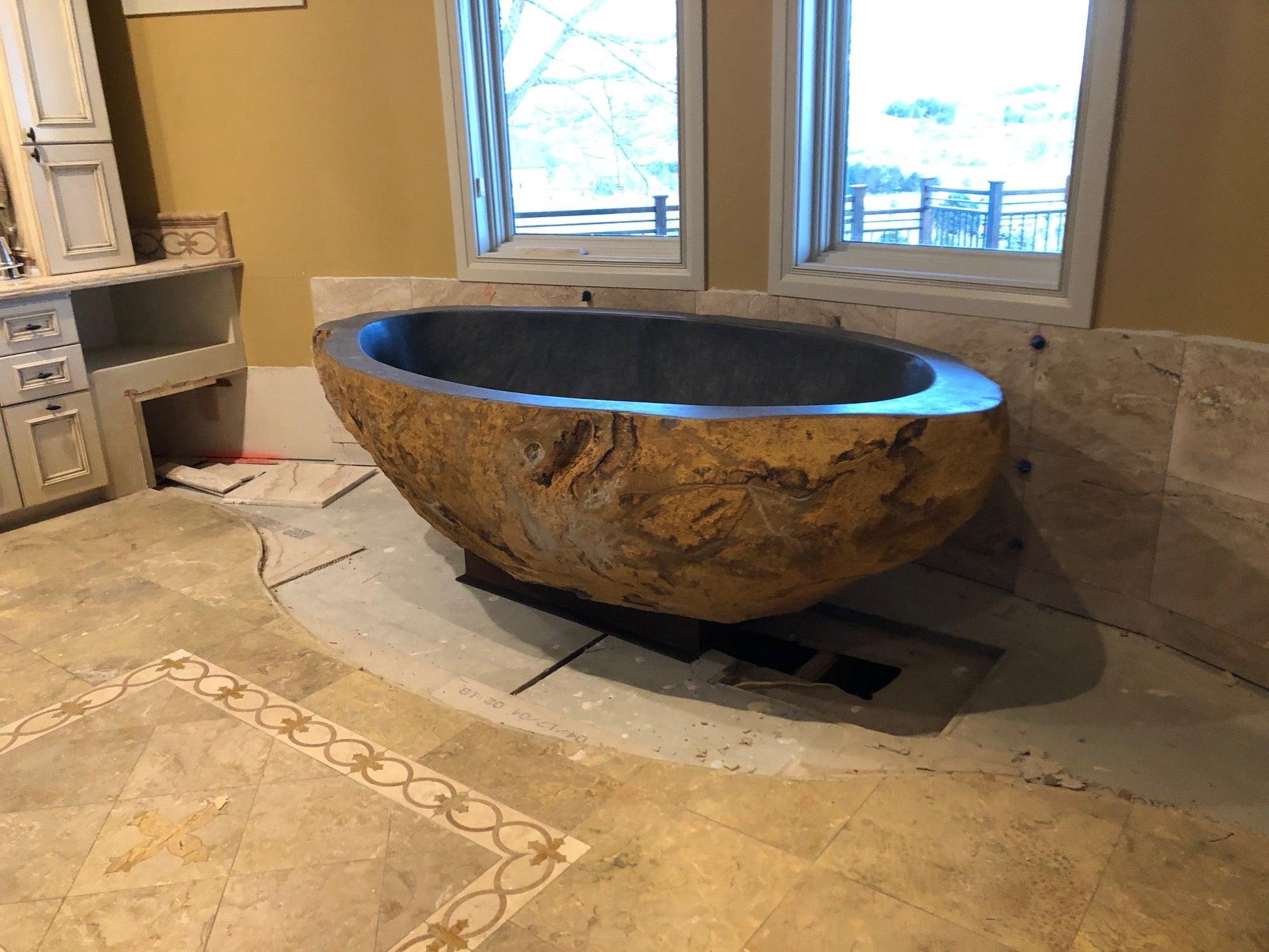 Natural Stone Bathtub Installations - Impact Imports