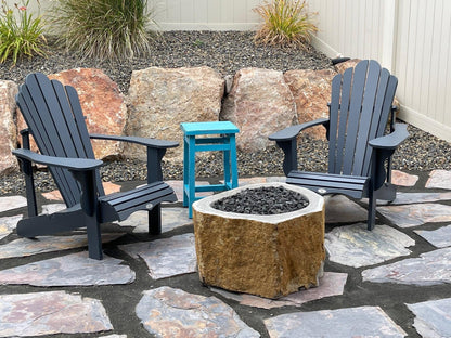 Natural Stone Gas Fire Pit, Andesite / Basalt - RBFP05 - Impact Imports