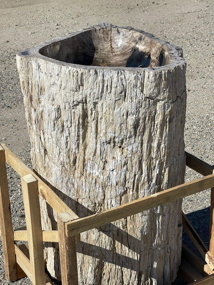 Petrified Wood Stone Pedestal Sink, PWPED01 - Impact Imports