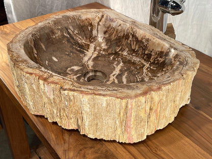 Petrified Wood Stone Vessel Sink, PW2 - Impact Imports