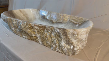 Onyx Stone Vessel Sink, Organic Shape, ON03