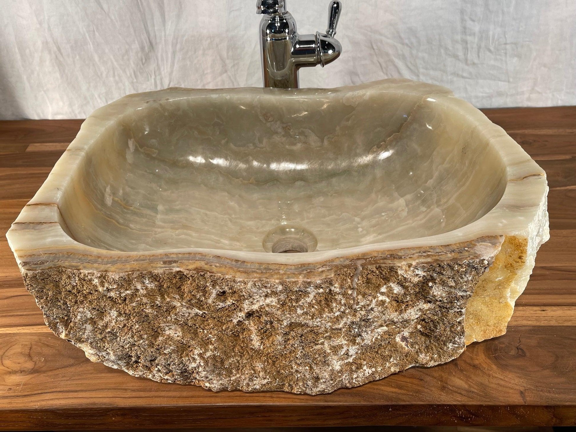 Unique Mixed Onyx With Gold Natural Stone Vessel Sink, OWG03 - Impact Imports