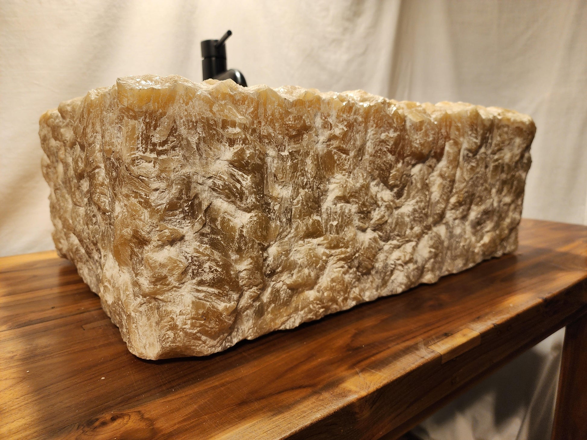 White Square Onyx Stone Vessel Sink, SQWO1 - Impact Imports